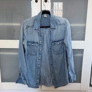 H&M Light Blue Denim Button Down Shirt